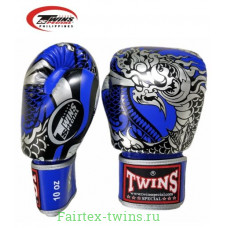 Боксерские перчатки Twins Special FBGVL3-52 Dragon blue silver 12 oz Боксерские перчатки Twins Special FBGVL3-52 Dragon blue silver 12 oz
