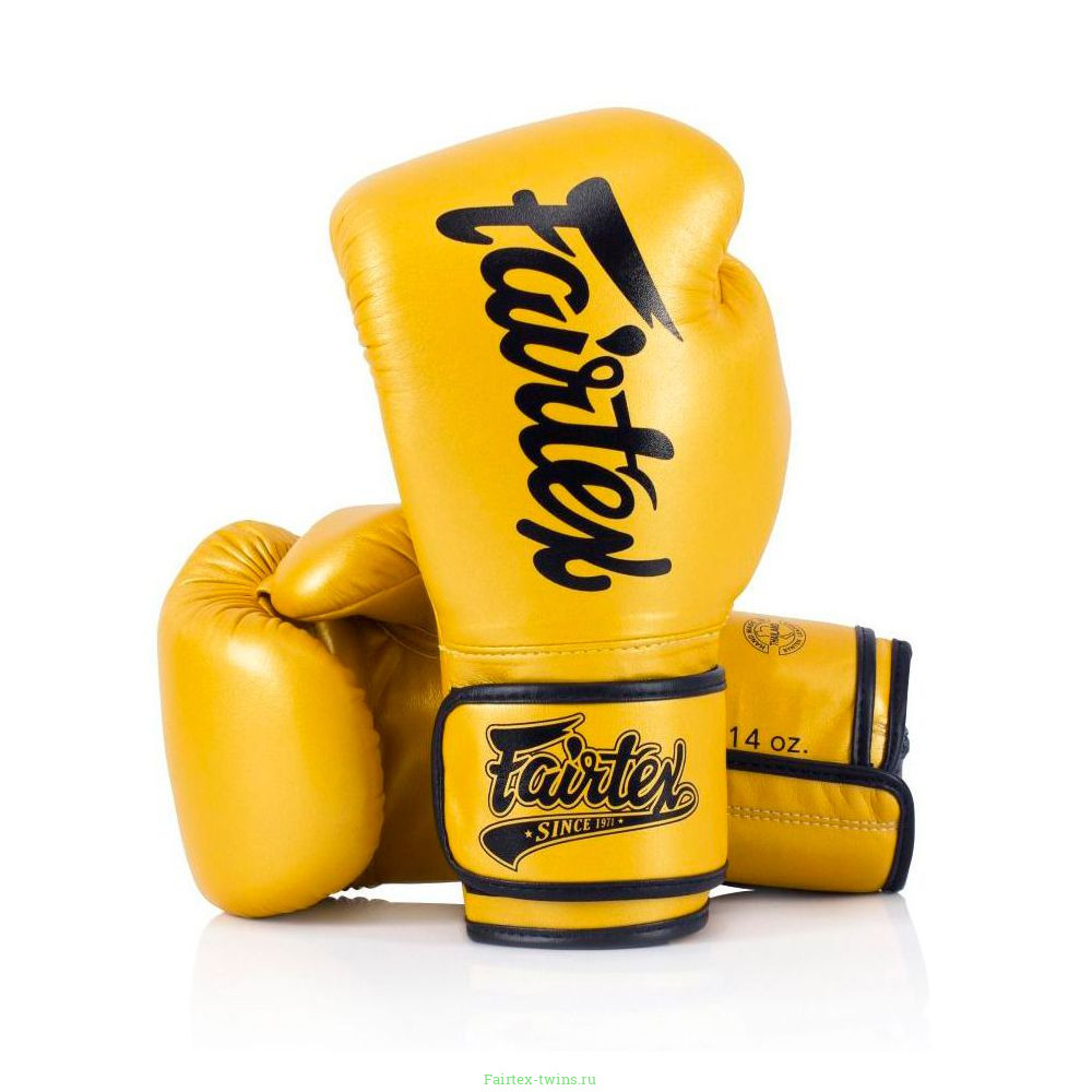 Боксерские перчатки Fairtex BGV18 Yellow 14 oz