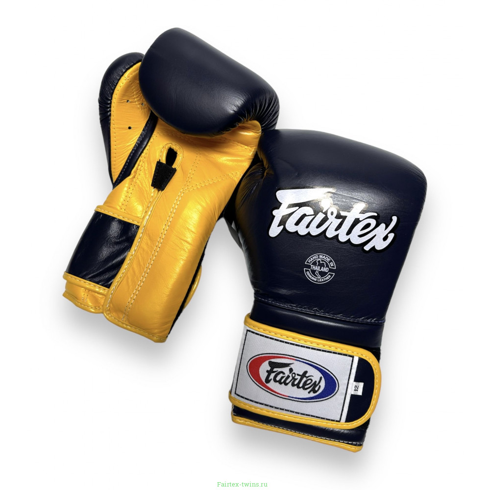 Боксерские перчатки Fairtex BGV9 blue navy yellow 10 oz