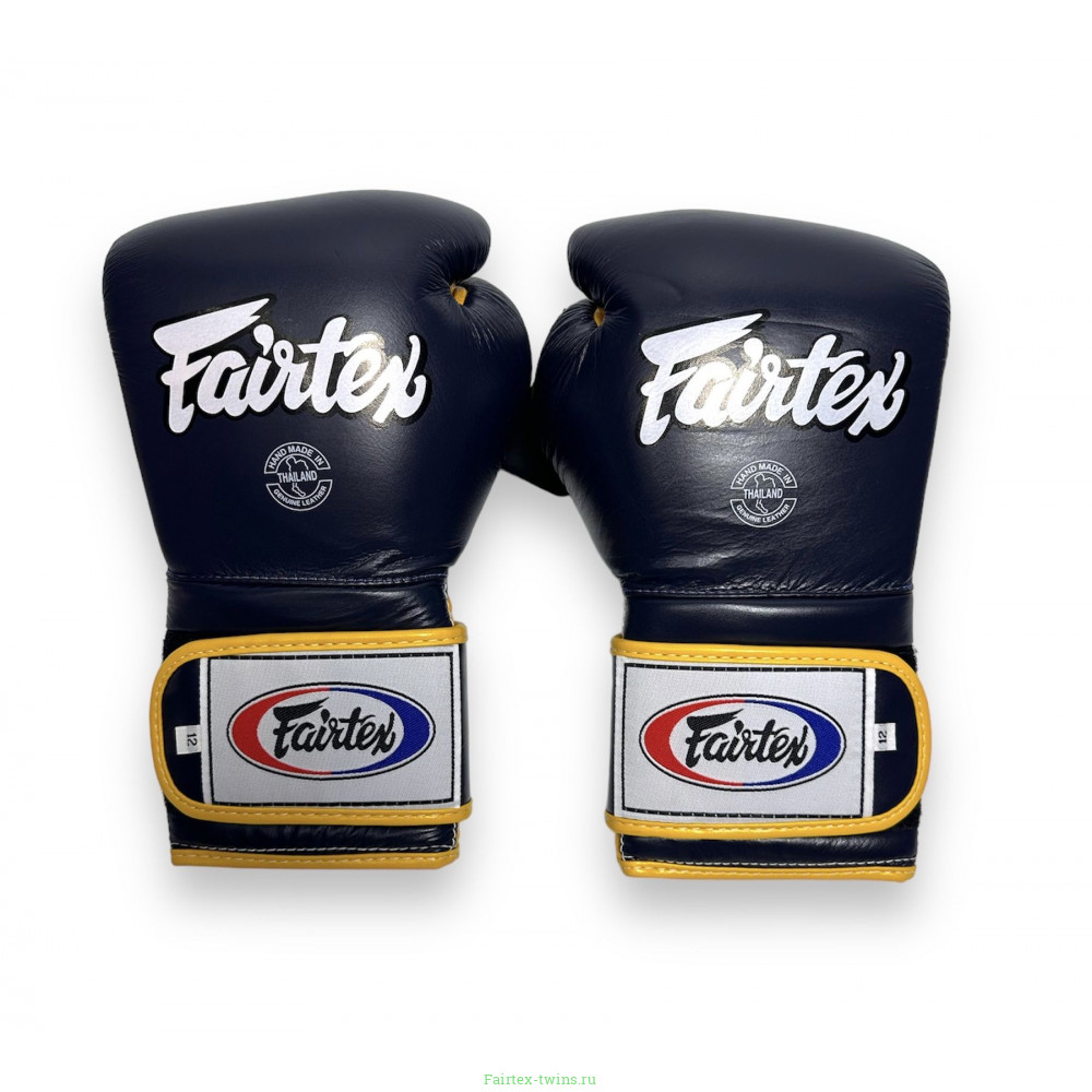 Боксерские перчатки Fairtex BGV9 blue navy yellow 10 oz