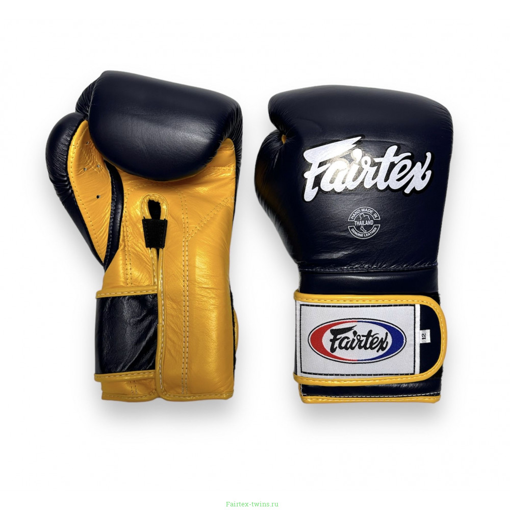 Боксерские перчатки Fairtex BGV9 blue navy yellow 12 oz