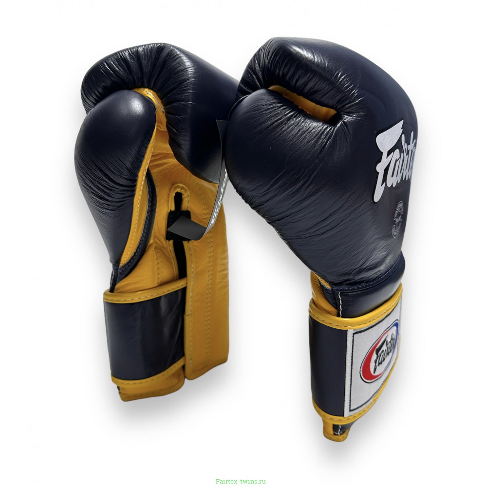Боксерские перчатки Fairtex BGV9 blue navy yellow 12 oz