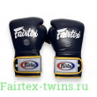 Боксерские перчатки Fairtex BGV9 blue navy yellow 12 oz