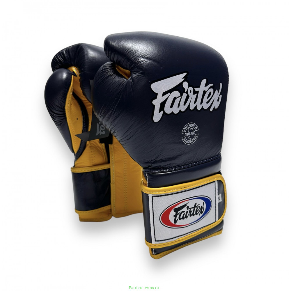 Боксерские перчатки Fairtex BGV9 blue navy yellow 14 oz
