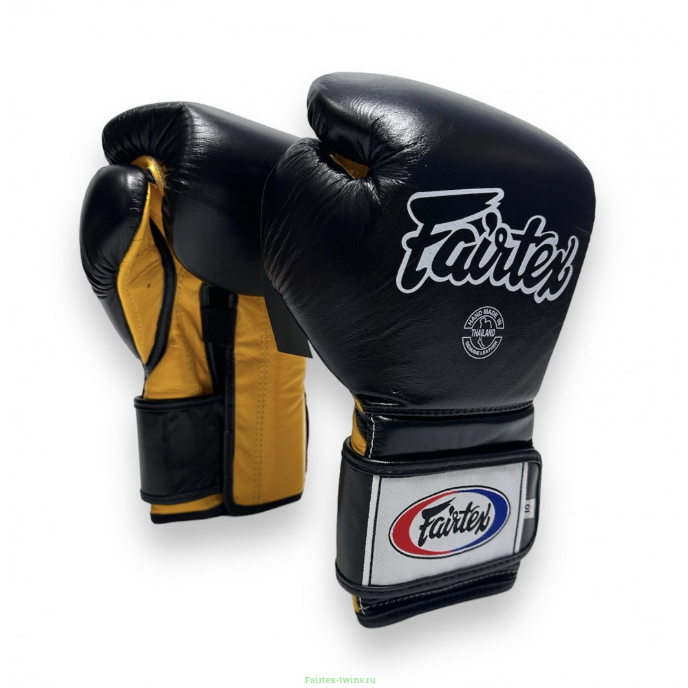 Боксерские перчатки Fairtex BGV9 black yellow 14 oz