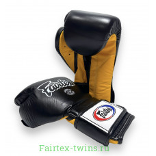 Боксерские перчатки Fairtex BGV9 black yellow 16 oz