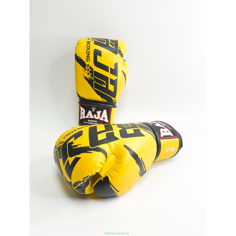 Боксерские перчатки Raja model 3 yellow 10 oz