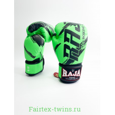 Боксерские перчатки Raja model 3 green 14 oz