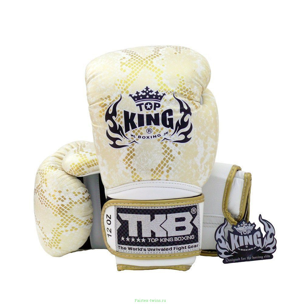 Боксерские перчатки TKB Snake White Gold 12 oz