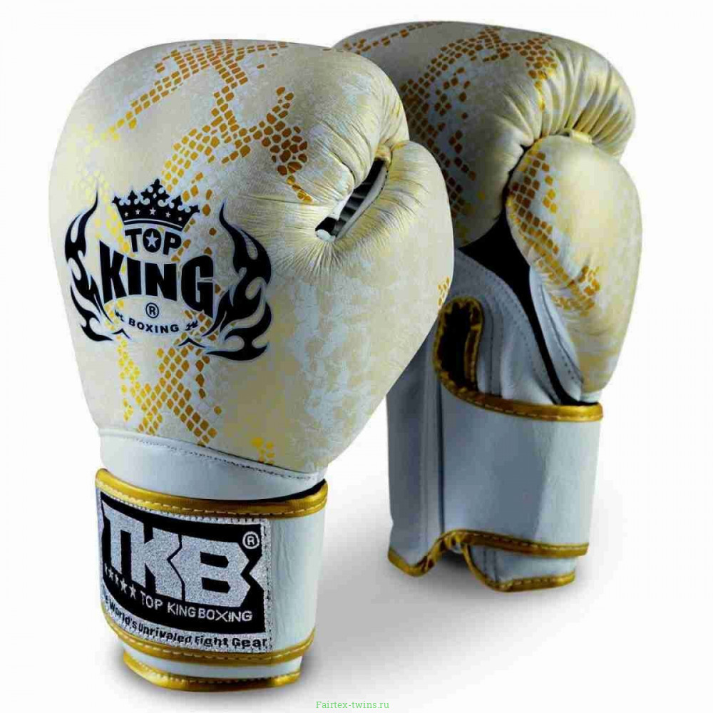 Боксерские перчатки TKB Snake White Gold 16 oz
