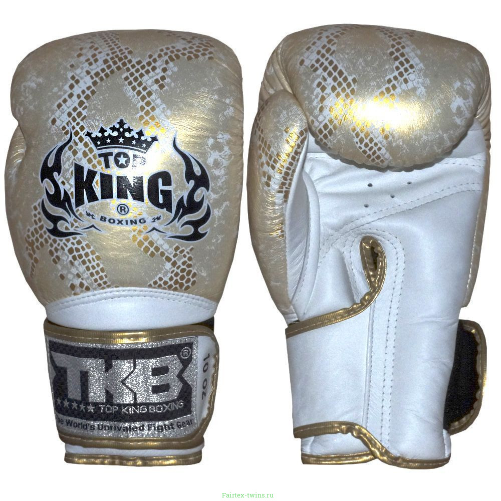 Боксерские перчатки TKB Snake White Gold 14 oz