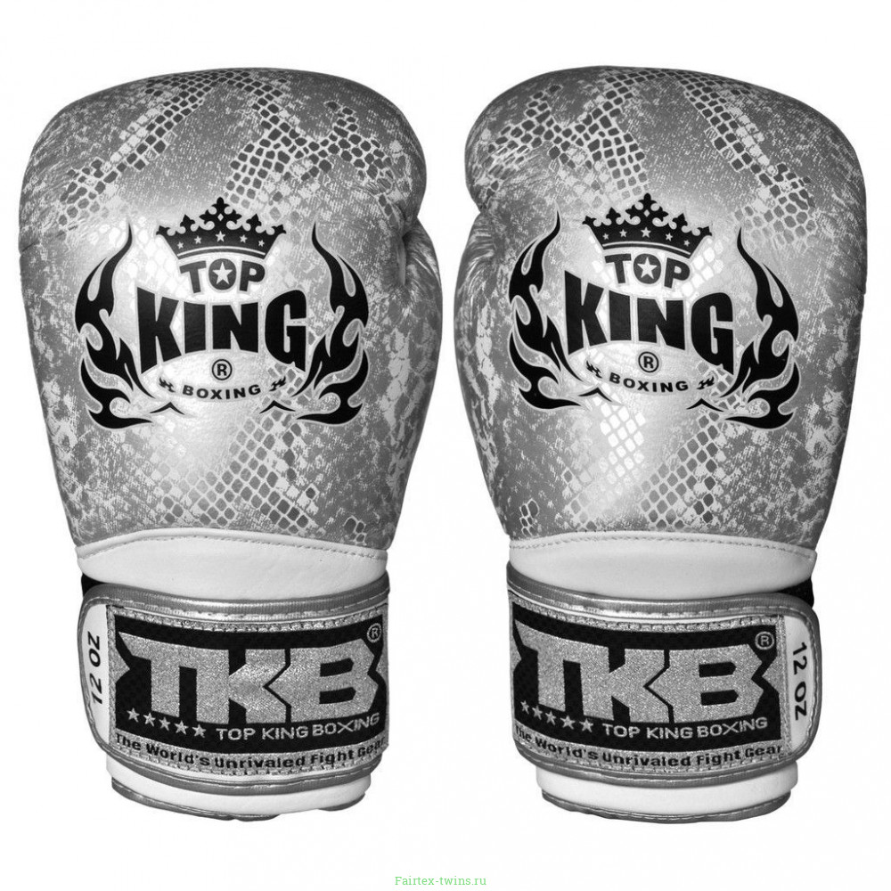 Боксерские перчатки TKB Snake White Silver 12 oz