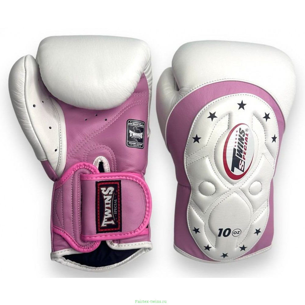 Боксерские перчатки Twins BGVL6 MK white pink 10 oz