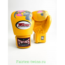 Боксерские перчатки Twins FBGVL3-13 yellow 16 oz