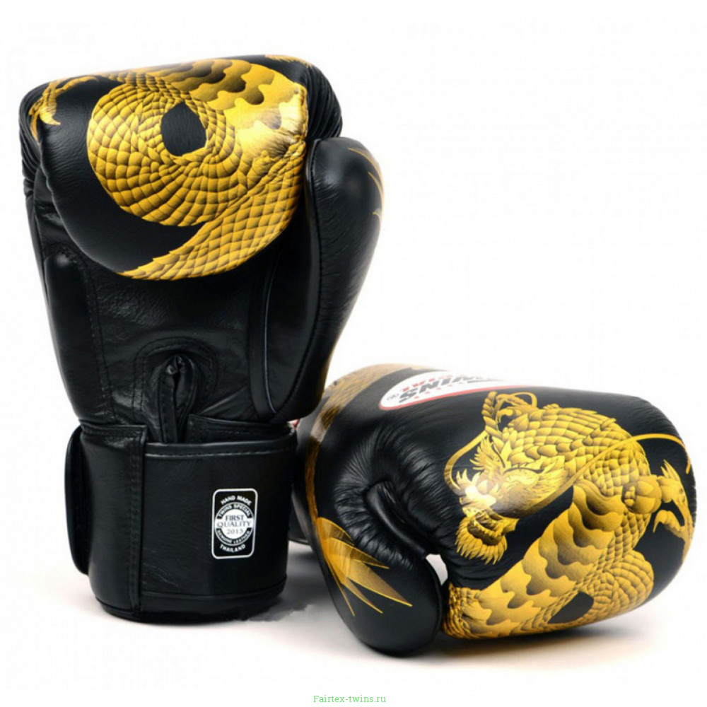 Боксерские перчатки Twins FBGVL3-23 black gold 12 oz