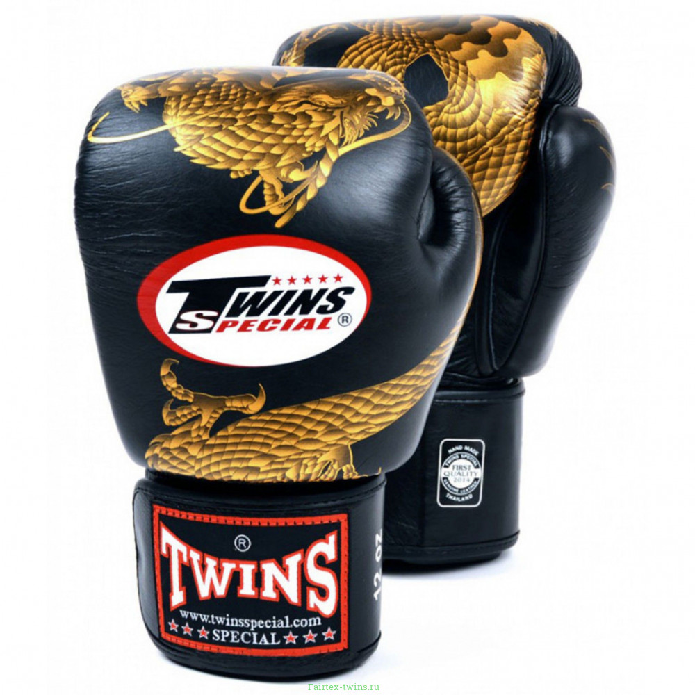 Боксерские перчатки Twins FBGVL3-23 black gold 12 oz