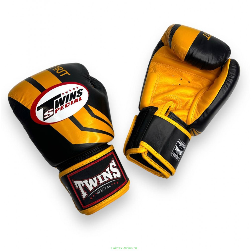 Боксерские перчатки Twins FBGVL3-43 yellow black 10 oz