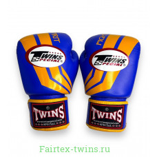 Боксерские перчатки Twins FBGVL3-43 blue yellow 10 oz