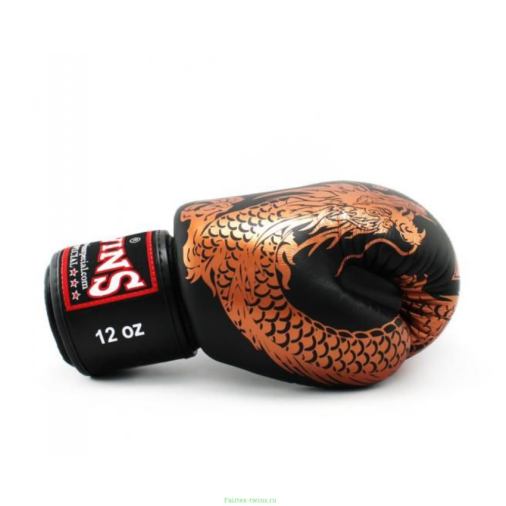 Боксерские перчатки TWINS FBGVL3-49 black brown 10 oz