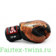 Боксерские перчатки TWINS FBGVL3-49 black brown 10 oz