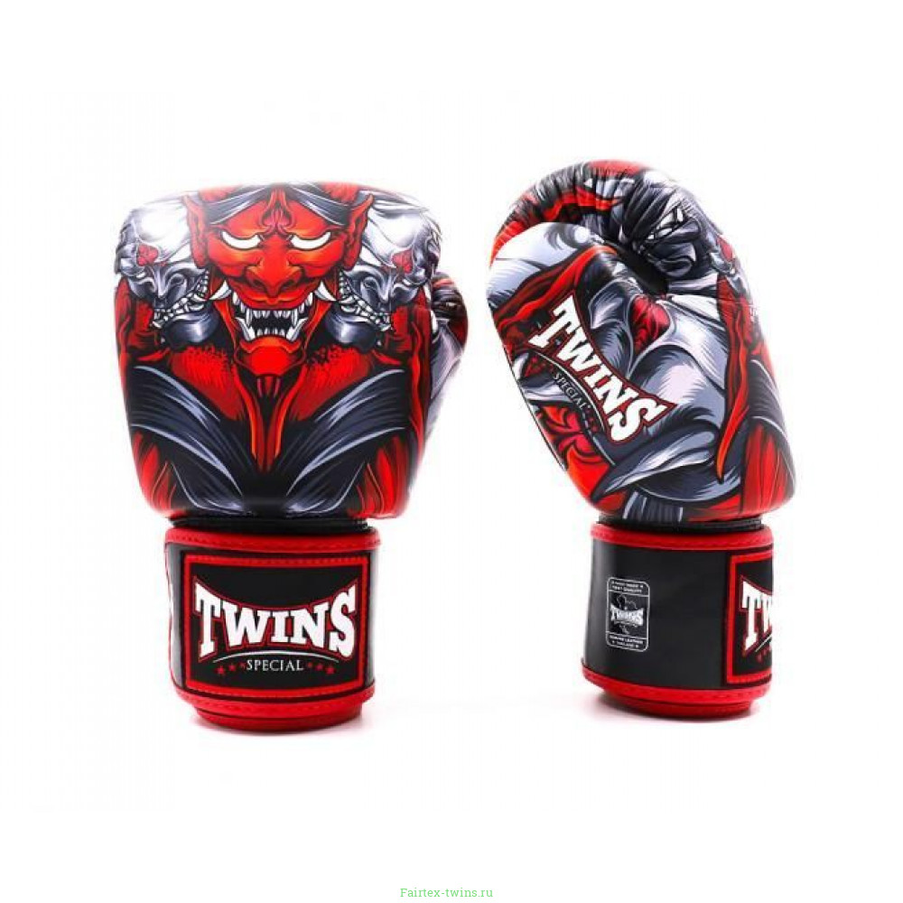 Боксерские перчатки Twins FBGVL3-58 (Кабуки) red 10 oz