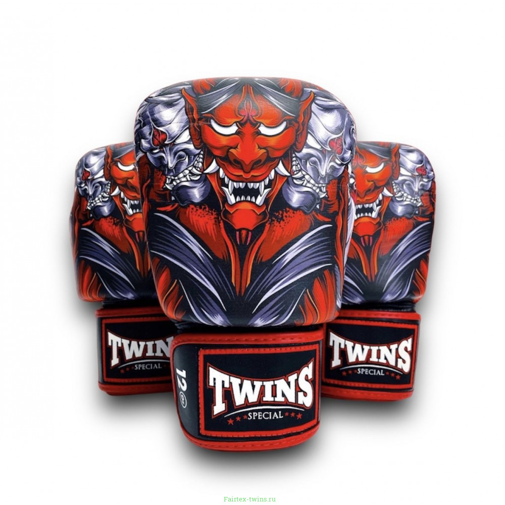 Боксерские перчатки Twins FBGVL3-58 (Кабуки) red 16 oz