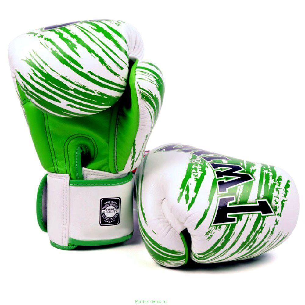 Боксерские перчатки TWINS FBGVL3-TW2 WHITE-GREEN 10 oz