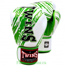Боксерские перчатки TWINS FBGVL3-TW2 WHITE-GREEN 12 oz