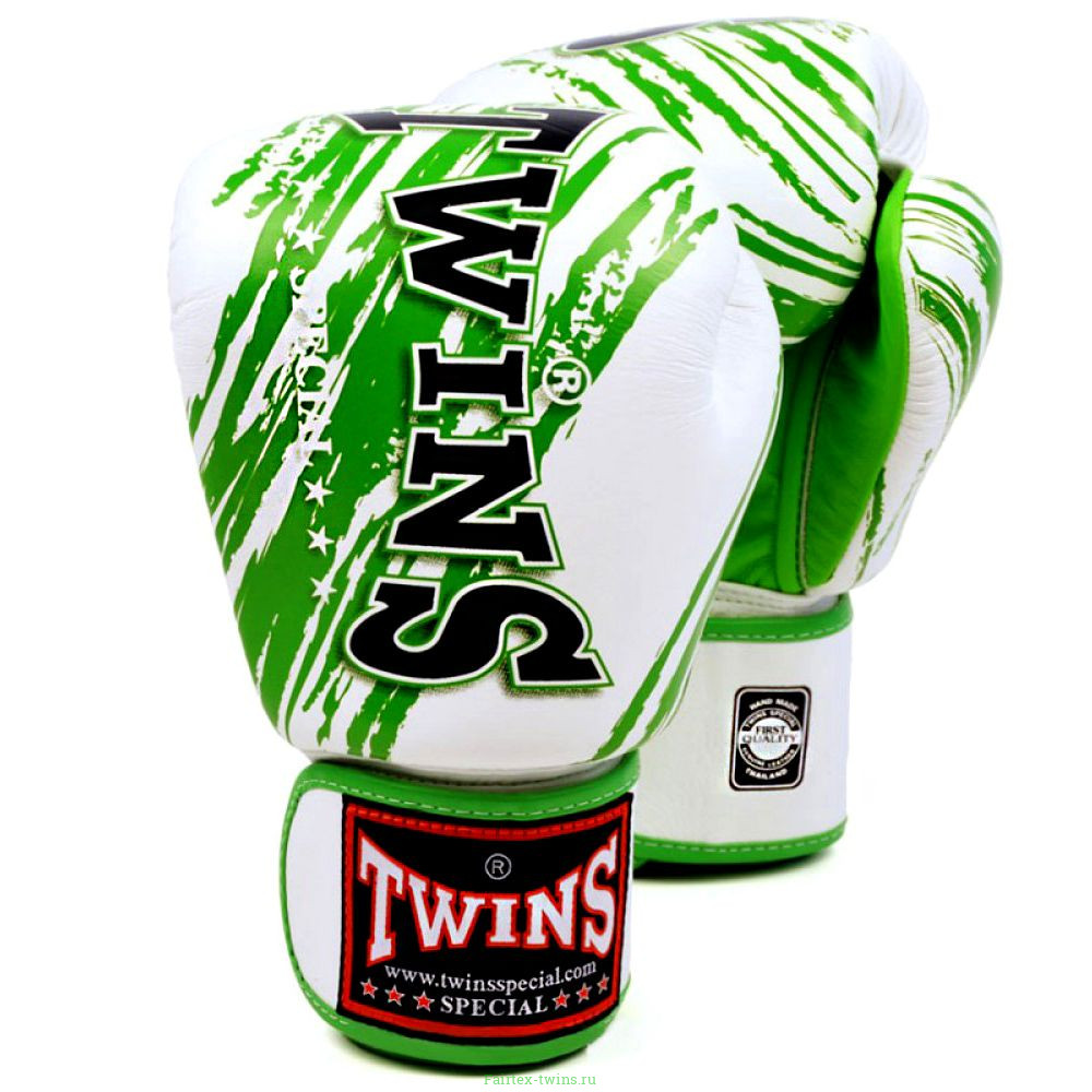 Боксерские перчатки TWINS FBGVL3-TW2 WHITE-GREEN 16 oz