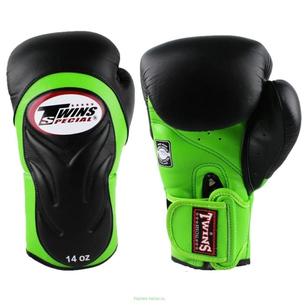 Боксерские перчатки Twins Special BGVL6 green black 10 oz