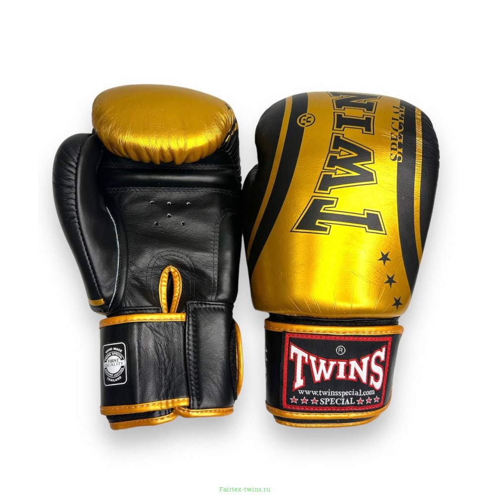 Боксерские перчатки Twins Special FBGV-TW4 Gold Black 10 oz