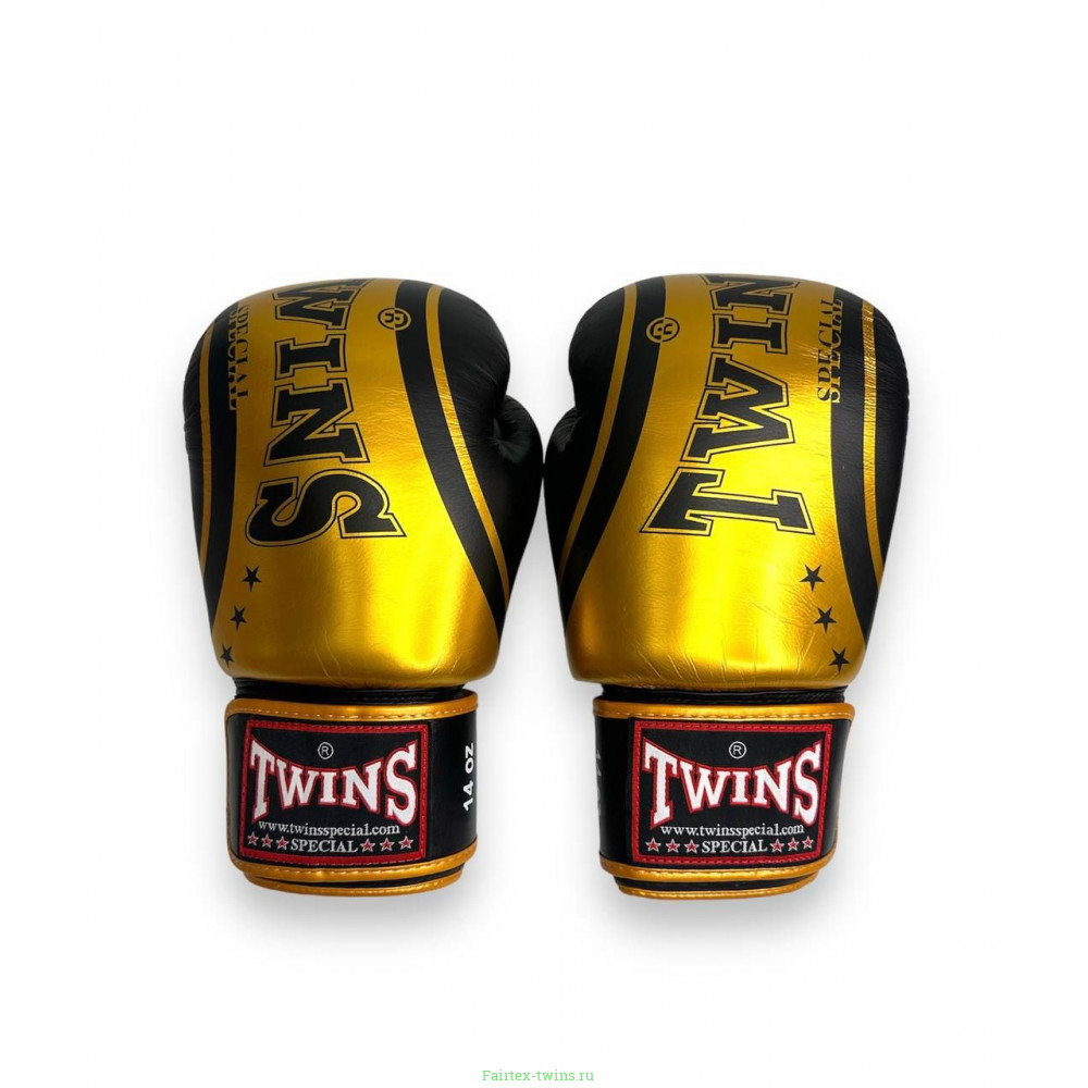 Боксерские перчатки Twins Special FBGV-TW4 Gold Black 12 oz