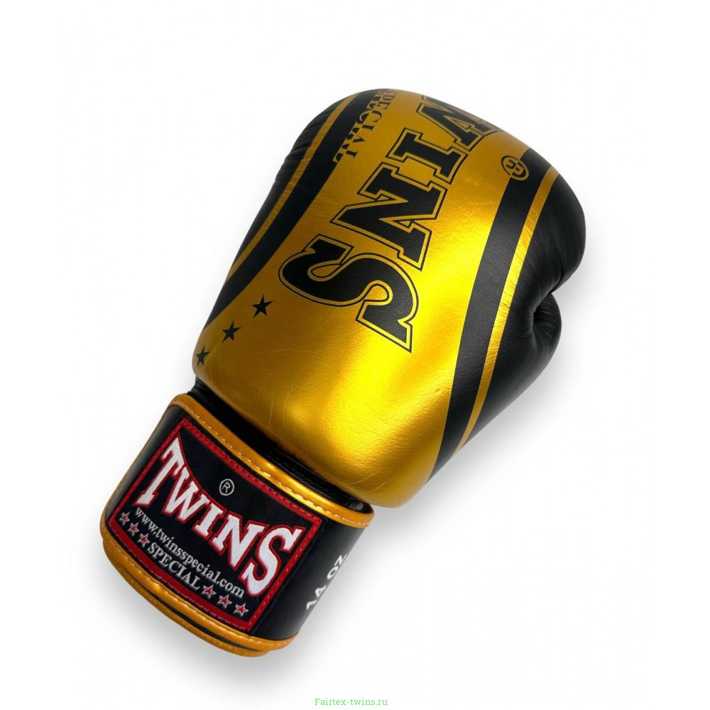Боксерские перчатки Twins Special FBGV-TW4 Gold Black 14 oz