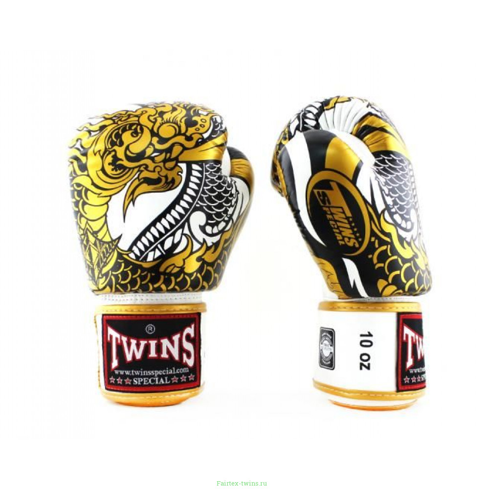 Боксерские перчатки Twins Special FBGVL3-52 Dragon white 16 oz