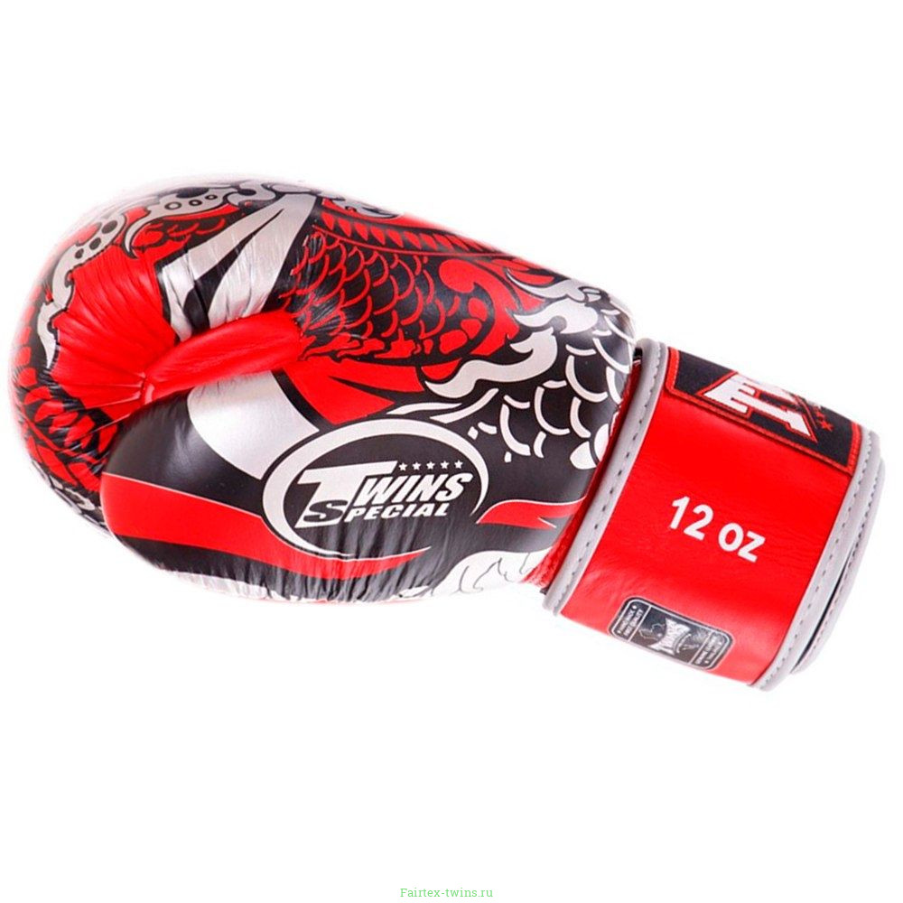 Боксерские перчатки Twins Special FBGVL3-52 Dragon red silver 12 oz