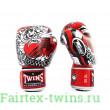 Боксерские перчатки Twins Special FBGVL3-52 Dragon red silver 16 oz