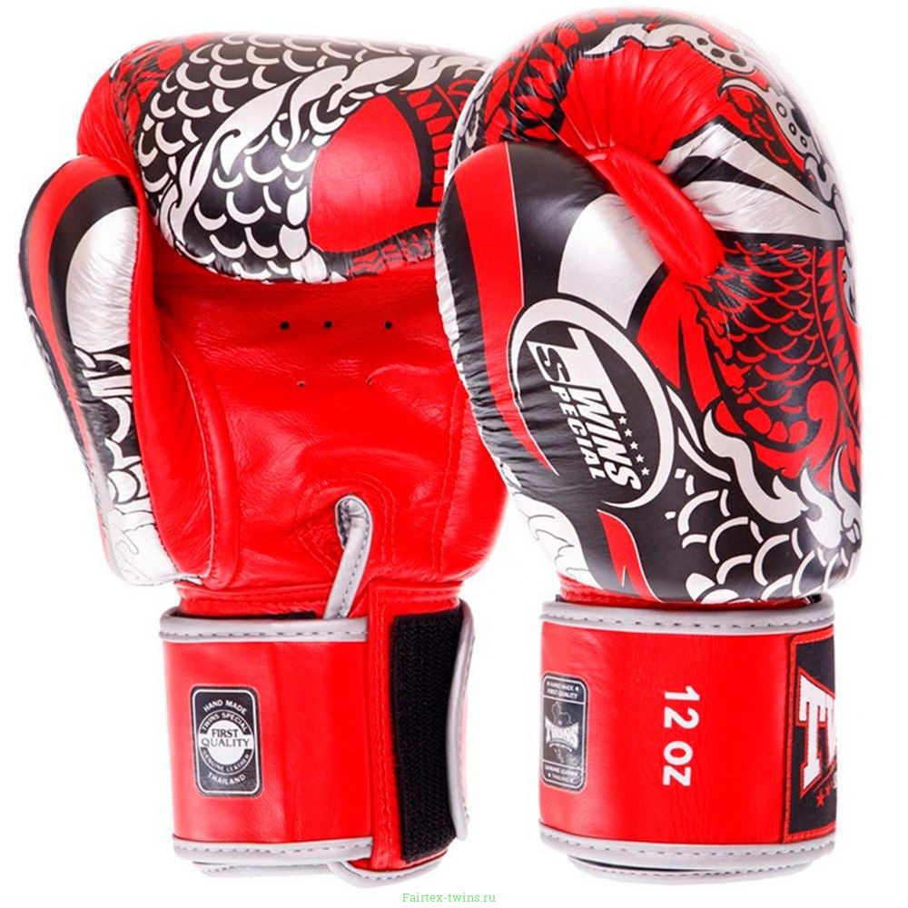 Боксерские перчатки Twins Special FBGVL3-52 Dragon red silver 16 oz