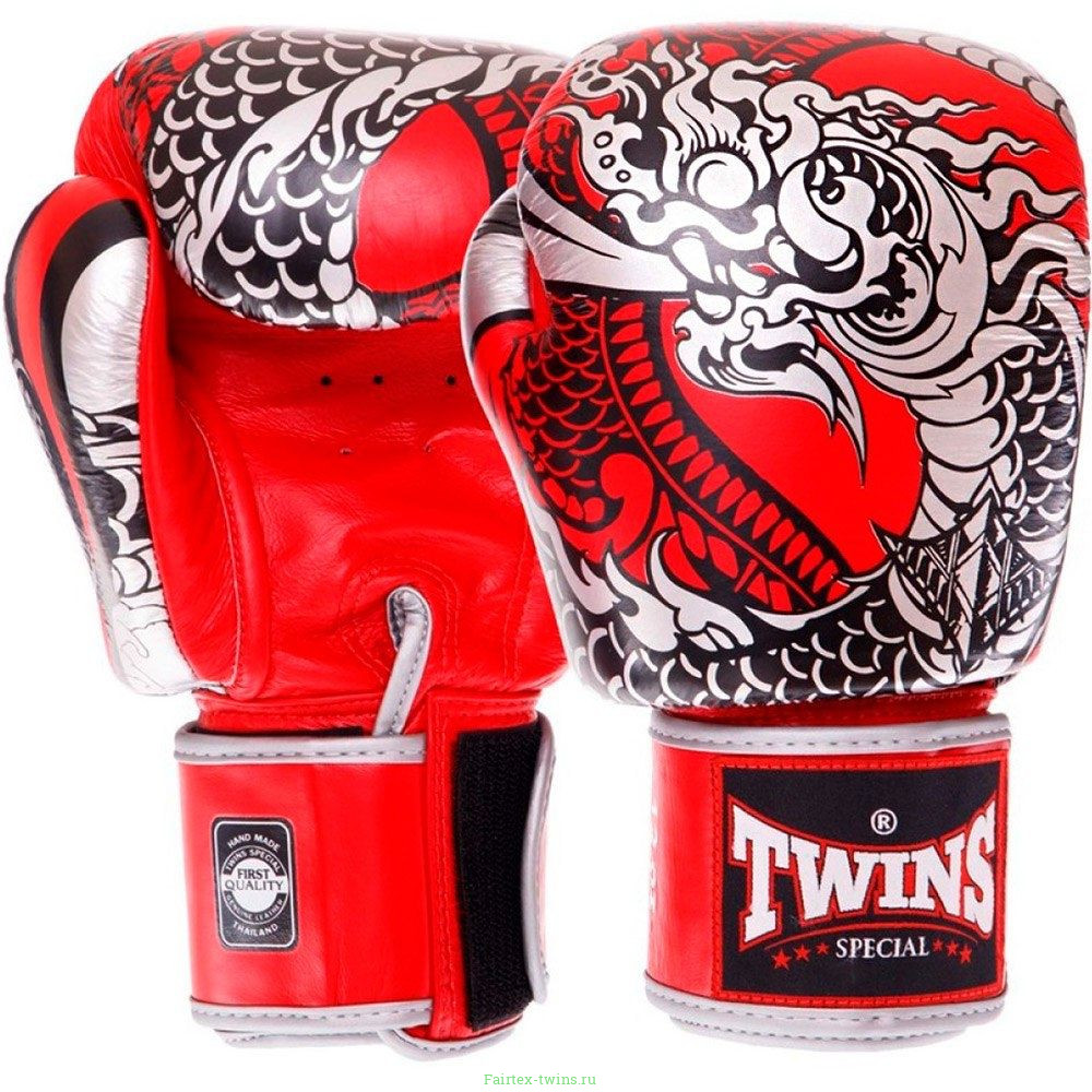 Боксерские перчатки Twins Special FBGVL3-52 Dragon red silver 16 oz