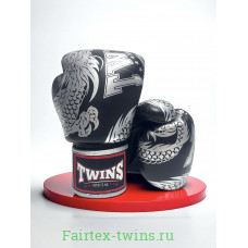 Боксерские перчатки TWINS Special FBGVL3-49 black silver 14 oz