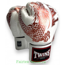 Боксерские перчатки TWINS Special FBGVL3-49 white brown 14 oz
