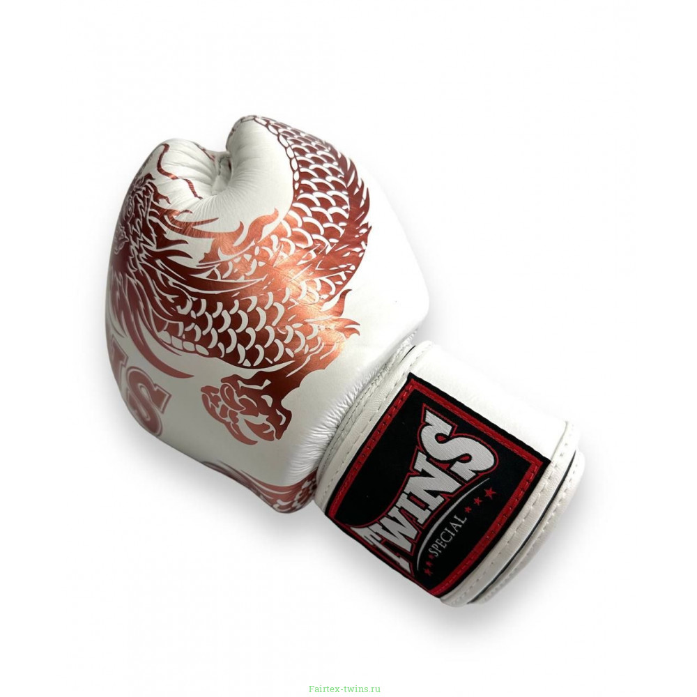 Боксерские перчатки TWINS Special FBGVL3-49 white brown 10 oz