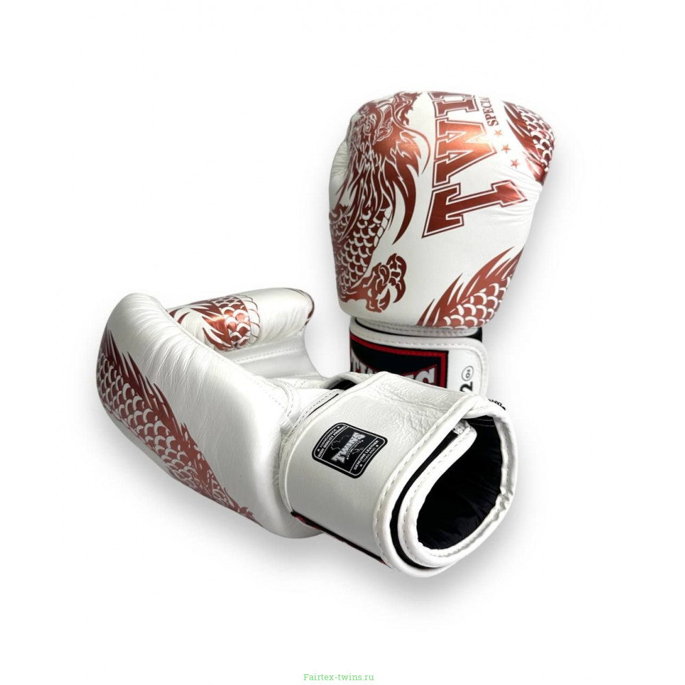 Боксерские перчатки TWINS Special FBGVL3-49 white brown 10 oz