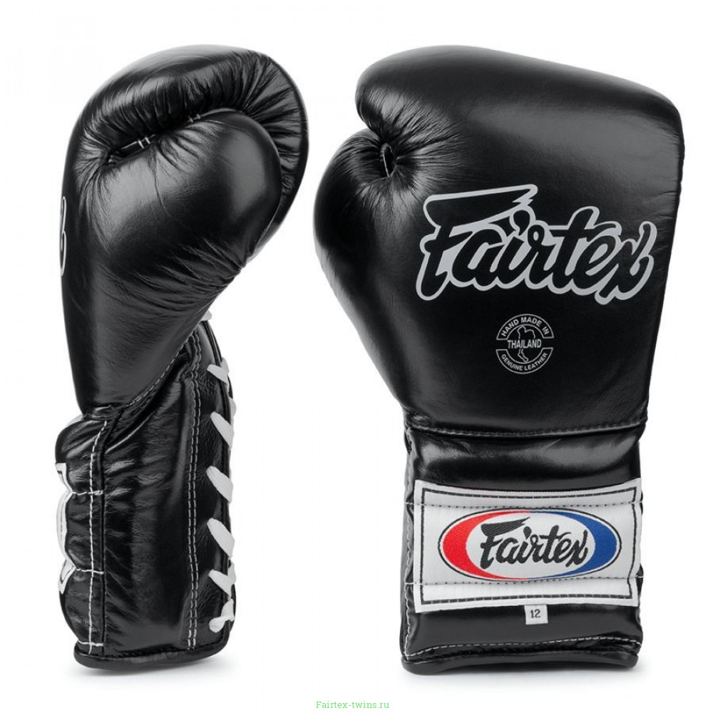 Боксерские перчатки на шнурке Fairtex BGL7 black 14 oz