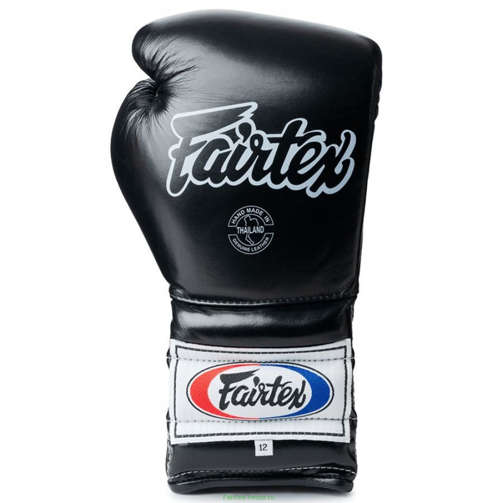 Боксерские перчатки на шнурке Fairtex BGL7 black 12 oz