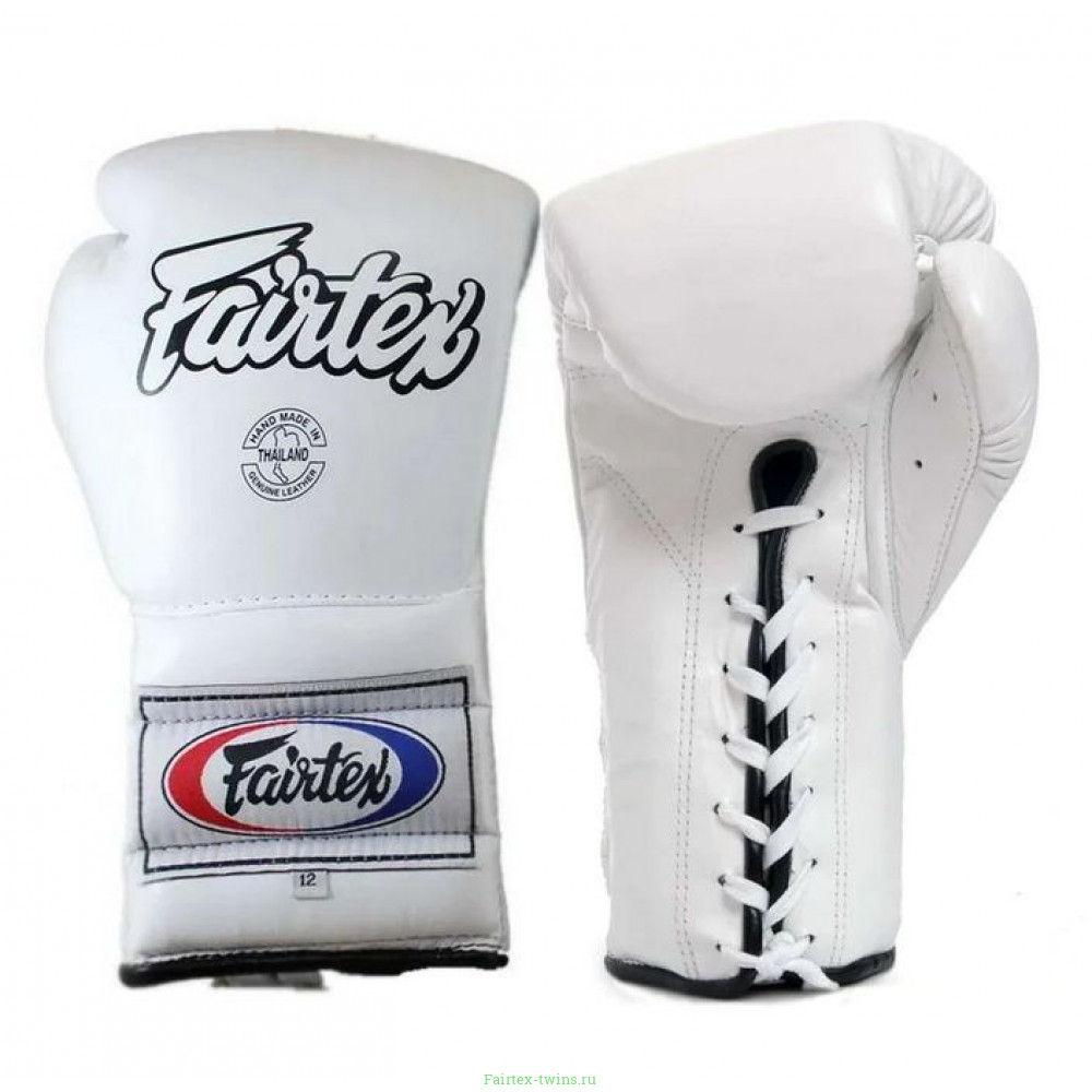 Боксерские перчатки на шнурке Fairtex BGL7 white 12 oz
