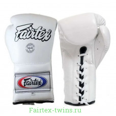 Боксерские перчатки на шнурке Fairtex BGL7 white 14 oz