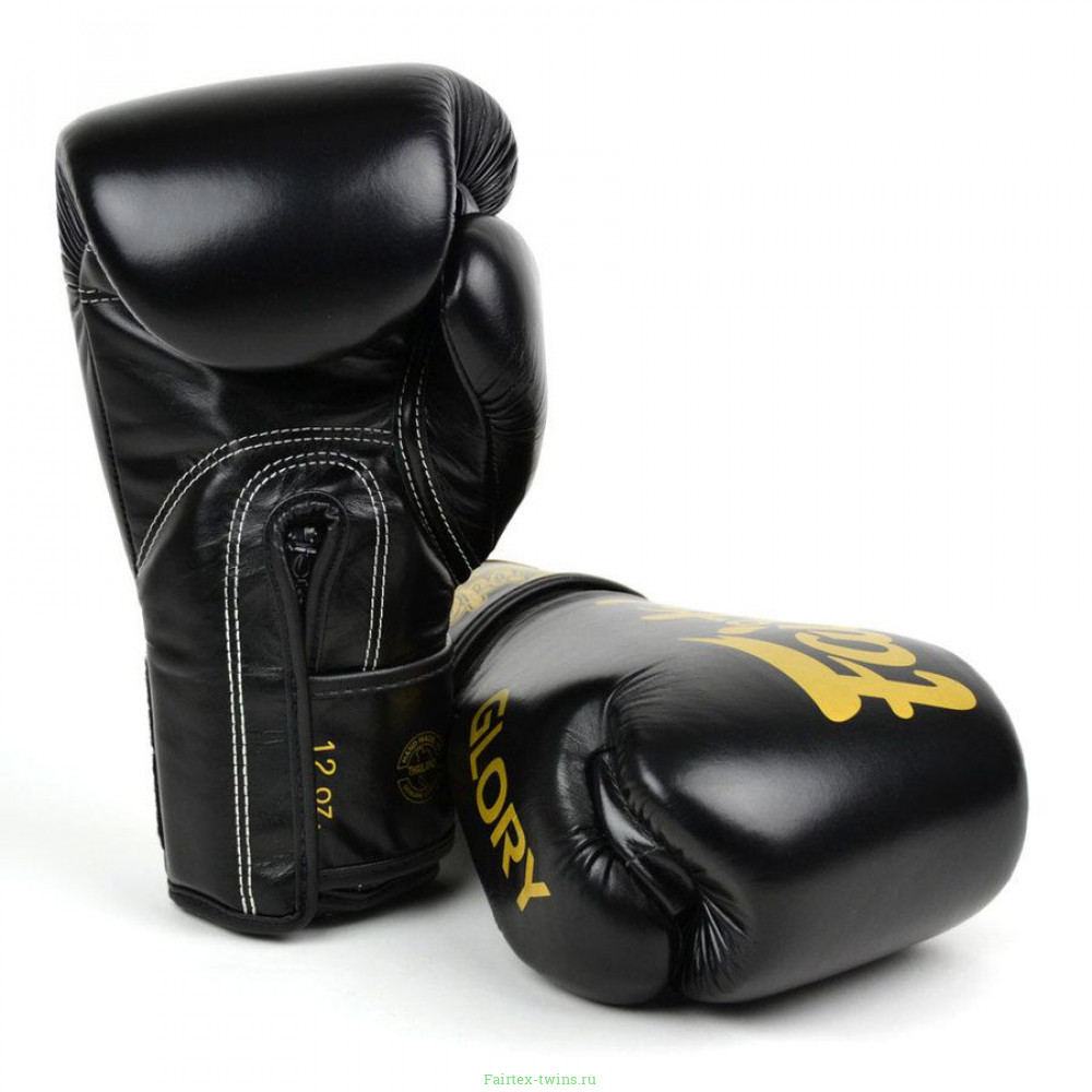 Боксерские перчатки турнира Glory Fairtex BGVG1 black 14 oz