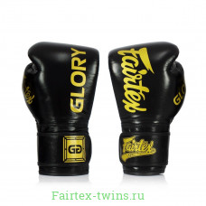 Боксерские перчатки турнира Glory Fairtex BGVG1 black 14 oz