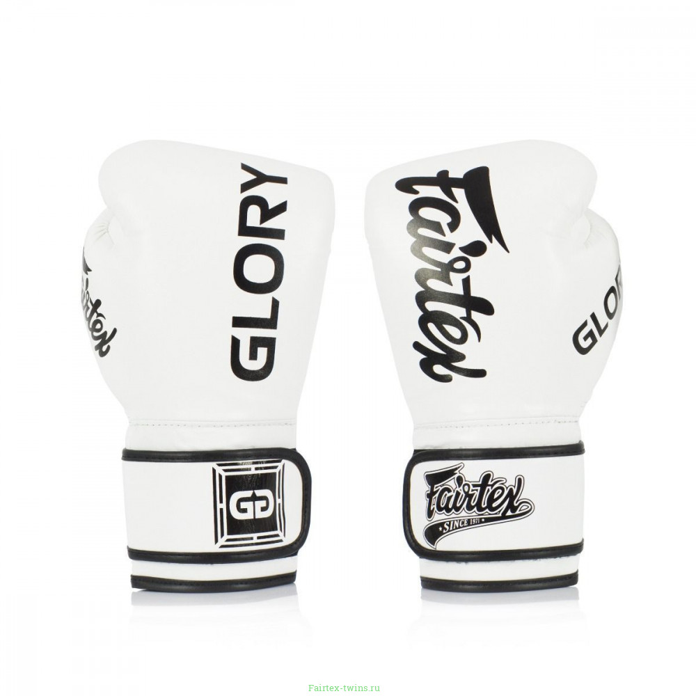 Боксерские перчатки турнира Glory Fairtex BGVG1 white 10 oz