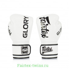 Боксерские перчатки турнира Glory Fairtex BGVG1 white 10 oz